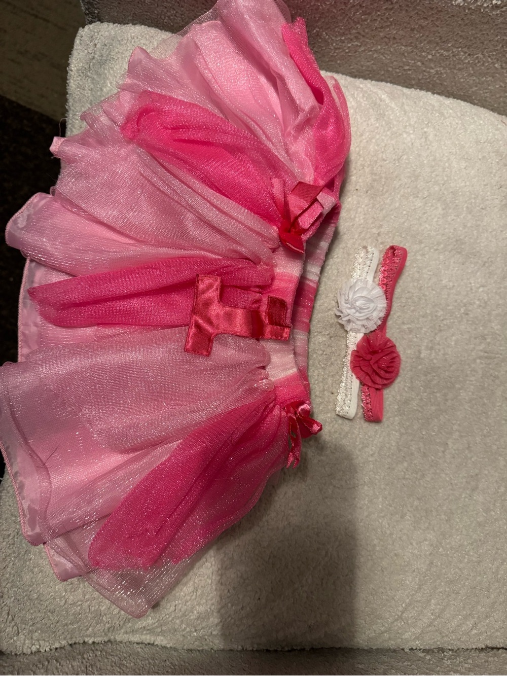 Pink Layered Tutu Skirt with Matching Headband